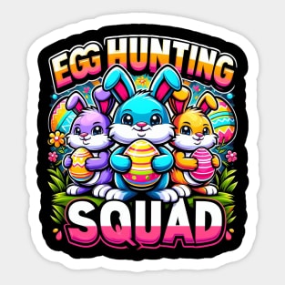 Egg Hunting Squad Crew Family Funny Happy Easter Bunny Kids Sticker